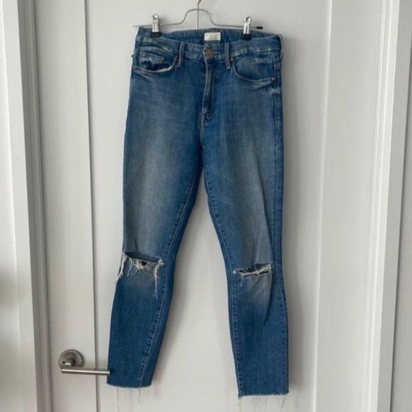 Mother Denim High Waisted Looker Ankle Fray Jeans - Picture 2 of 7